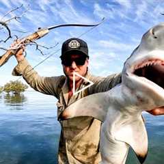 EATING ONLY WHAT I CATCH - SHARK vs Bow n Arrow - GIANT CRAB.