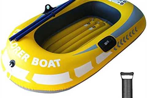 Inflatable Boat Portable PVC Kayak Fishing Boat,Yellow Single